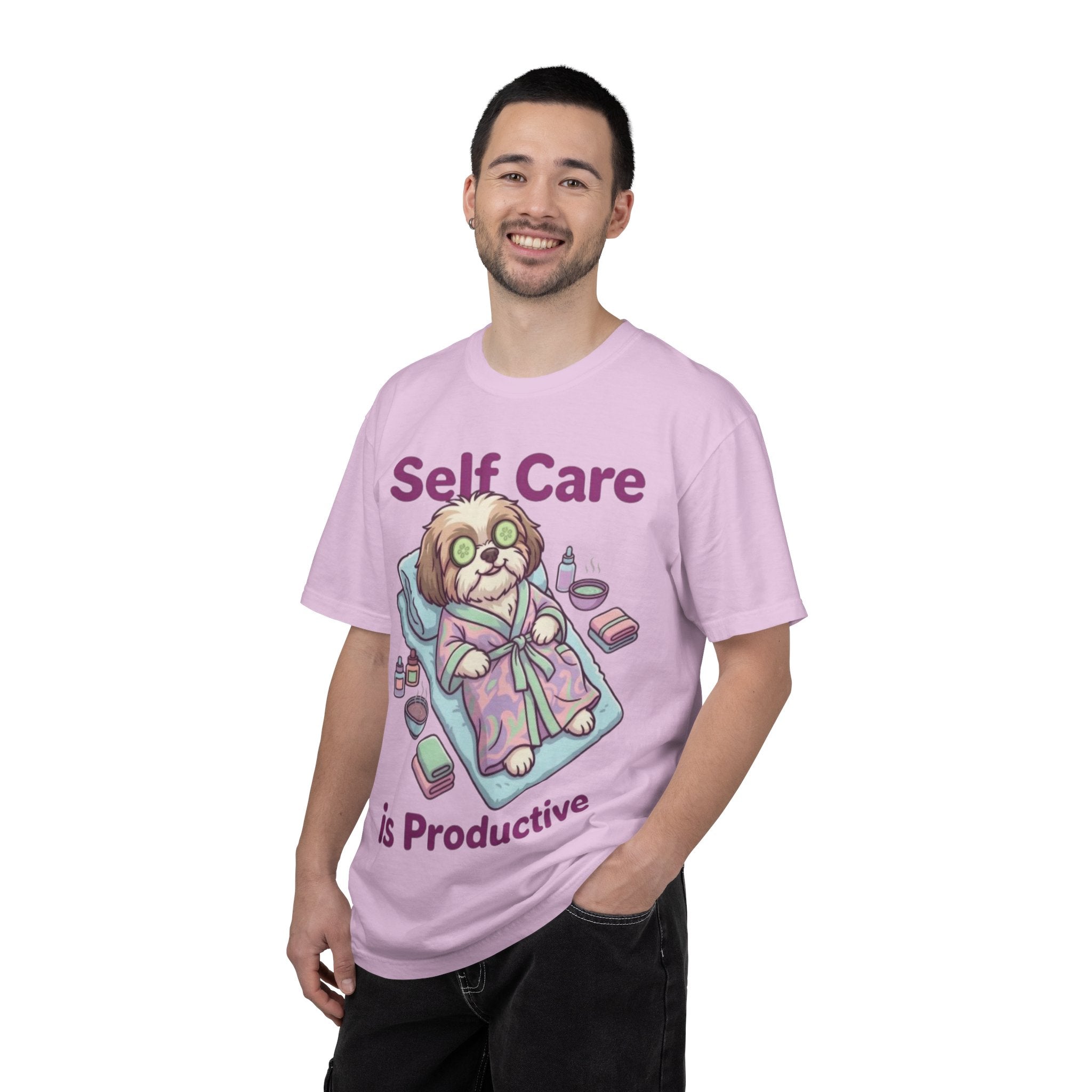 Self Care is Productive T-Shirt | Relaxing Dog Illustration