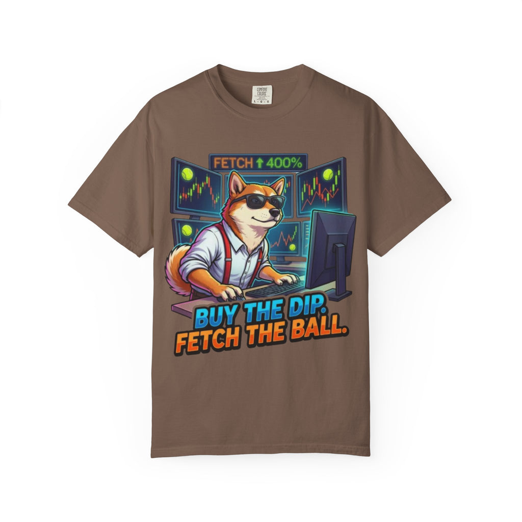 Buy the Dip Fetch the Ball Shiba Inu Trader T-shirt | Crypto Stock Market Shirt