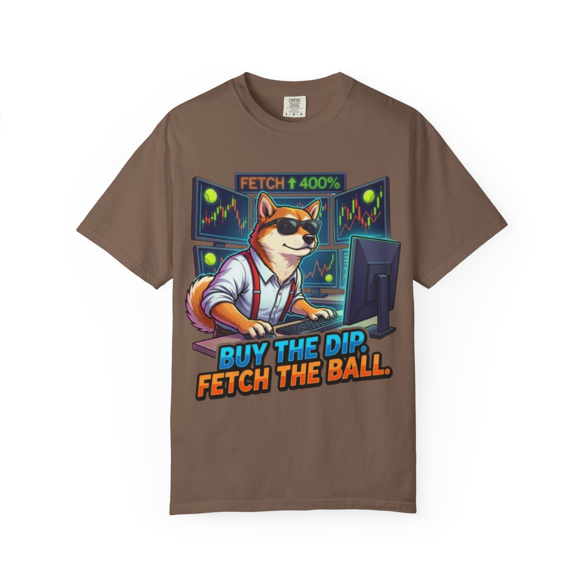 Buy the Dip Fetch the Ball Shiba Inu Trader T-shirt | Crypto Stock Market Shirt