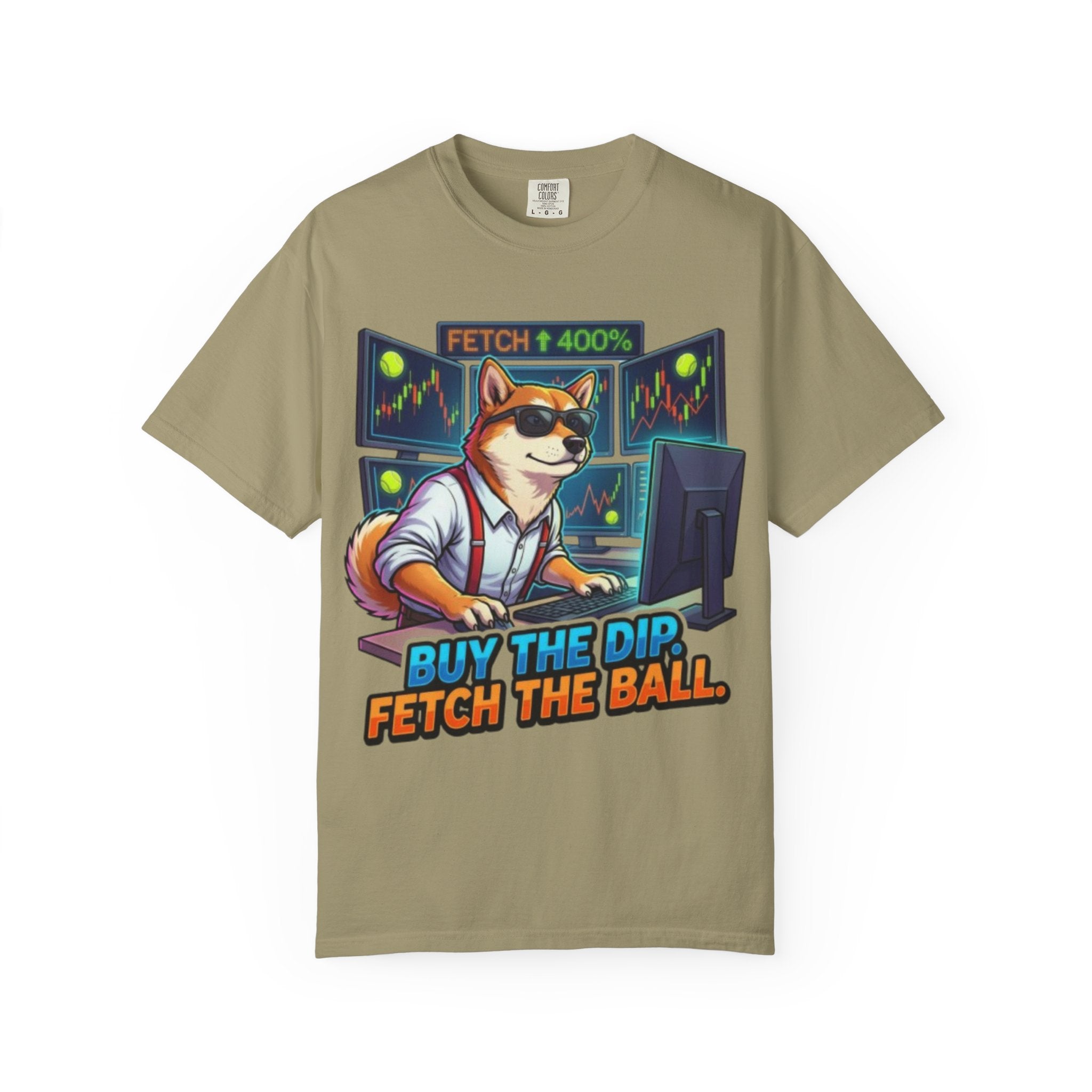 Buy the Dip Fetch the Ball Shiba Inu Trader T-shirt | Crypto Stock Market Shirt