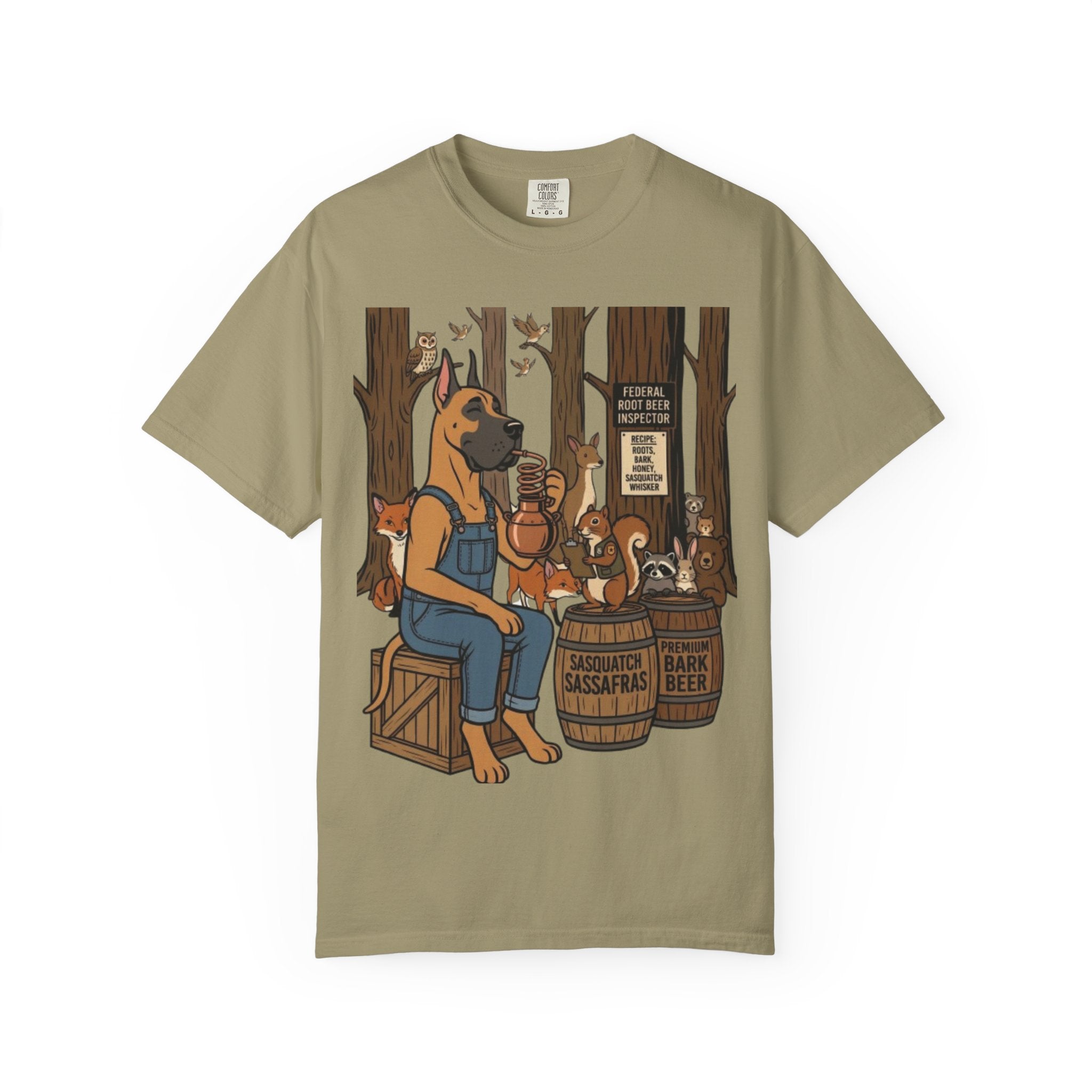 Great Dane Bootlegger Master T-shirt | Woodland Animals Illustration