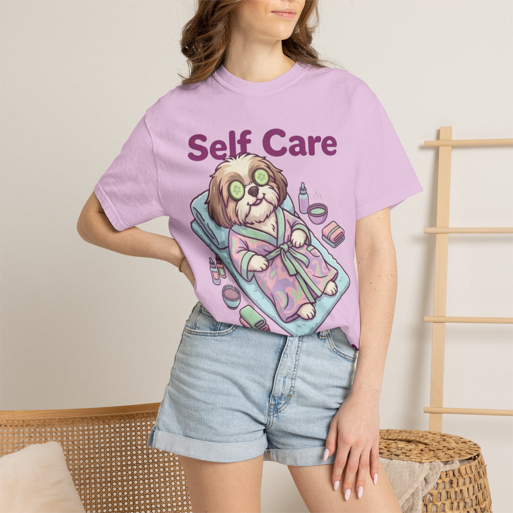 Self Care is Productive T-Shirt | Relaxing Dog Illustration