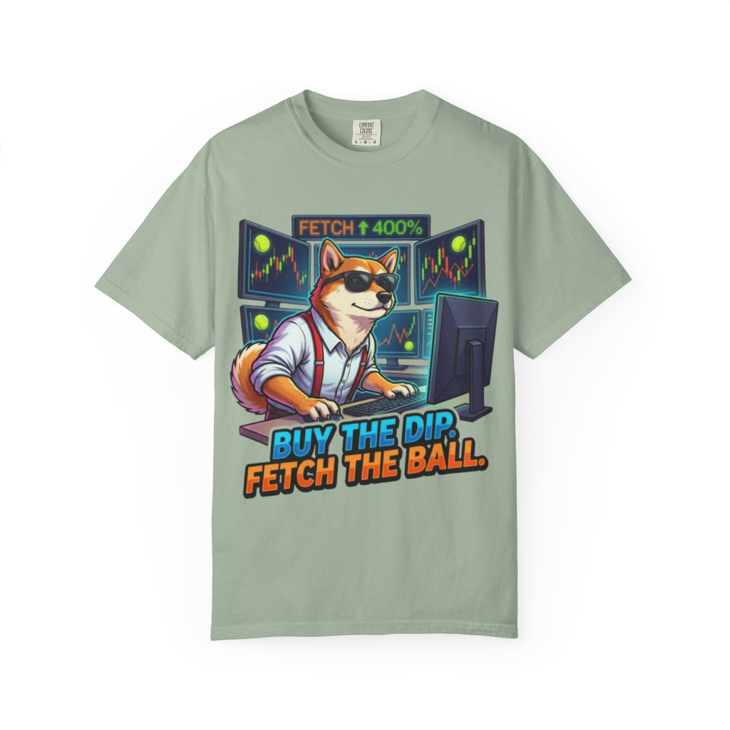 Buy the Dip Fetch the Ball Shiba Inu Trader T-shirt | Crypto Stock Market Shirt