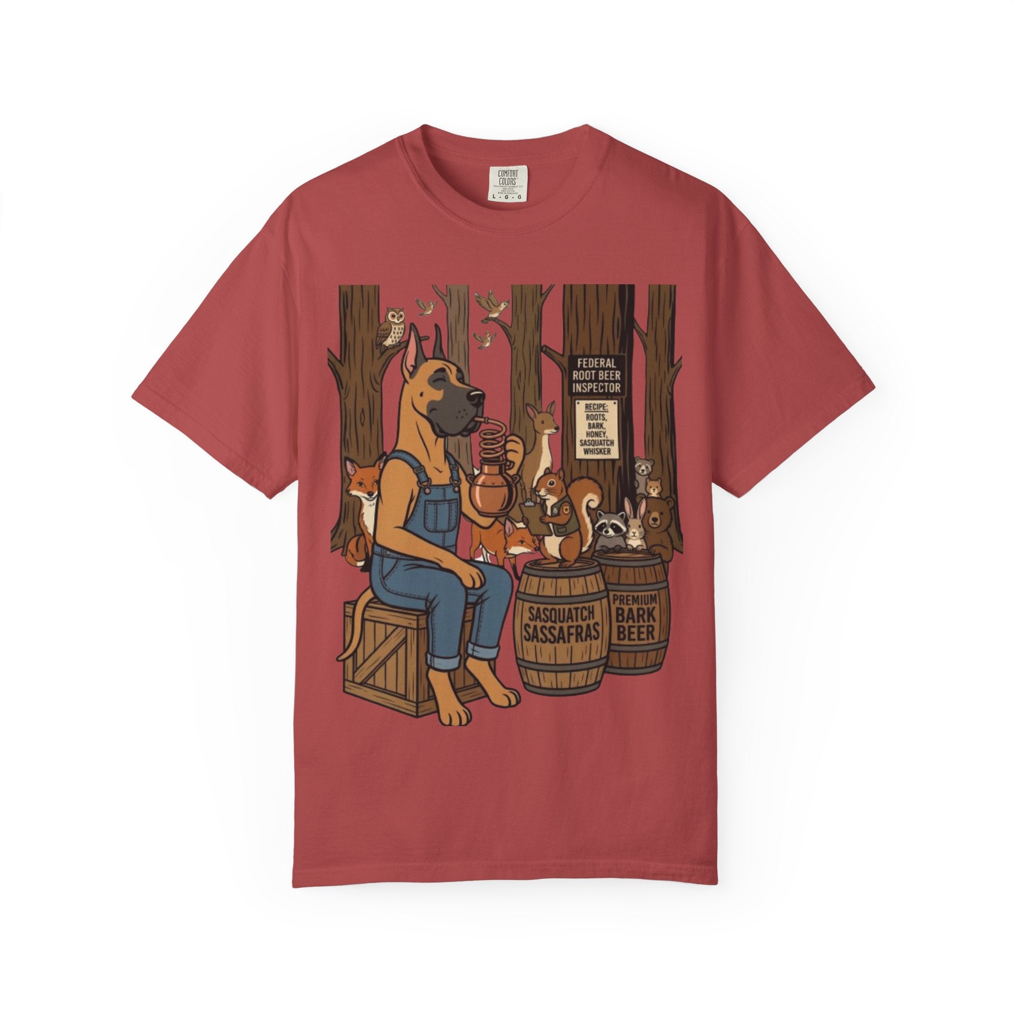 Great Dane Bootlegger Master T-shirt | Woodland Animals Illustration