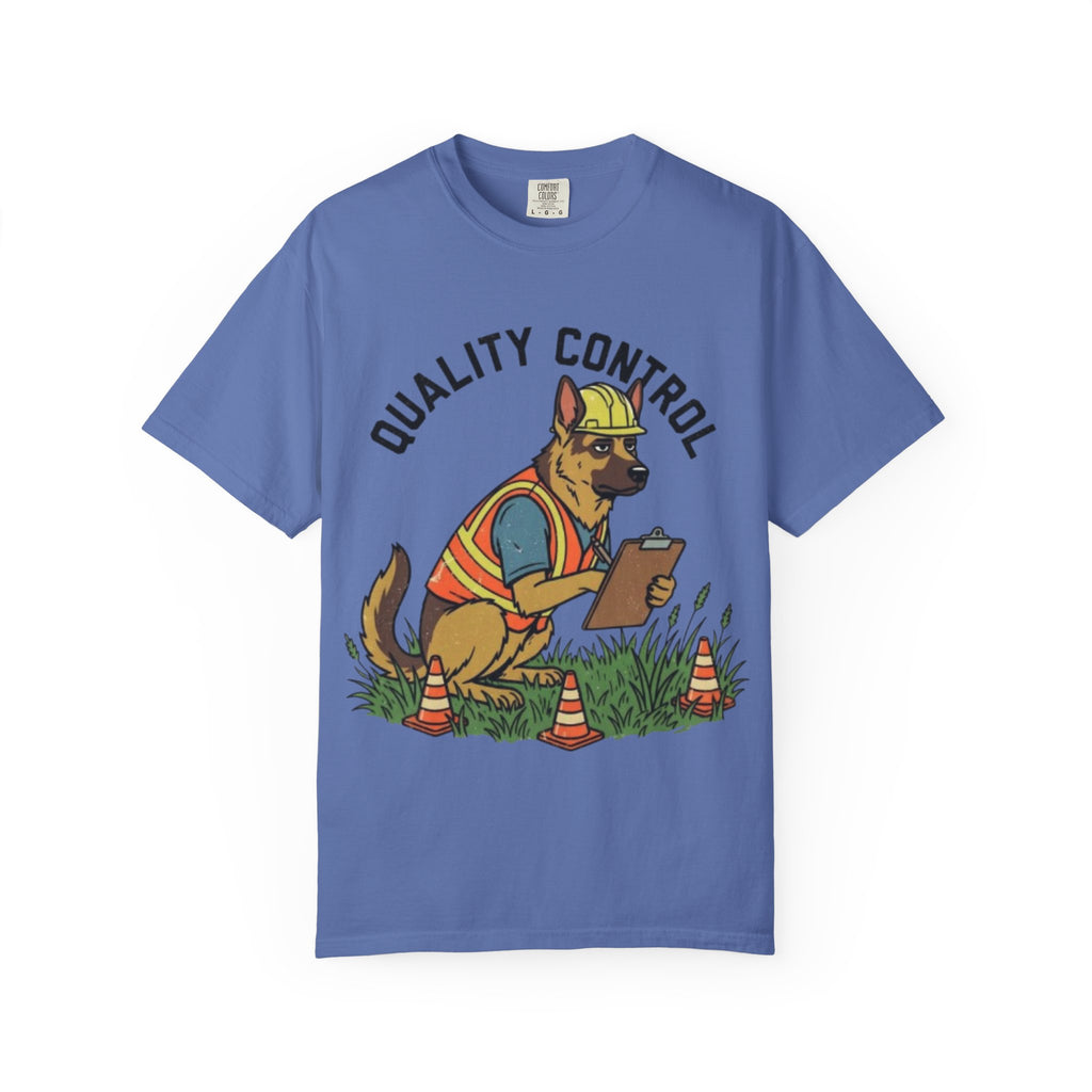 Quality Control German Shepherd T-shirt | Construction Dog Design