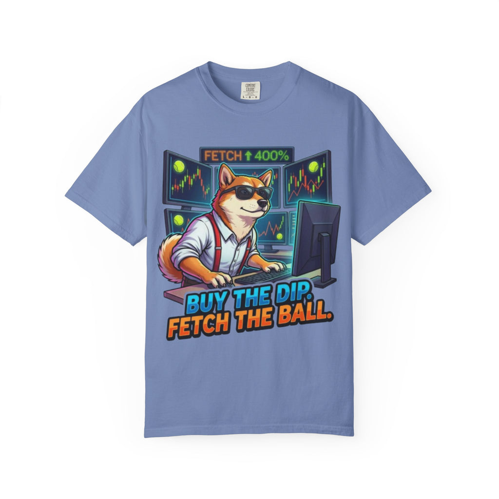 Buy the Dip Fetch the Ball Shiba Inu Trader T-shirt | Crypto Stock Market Shirt