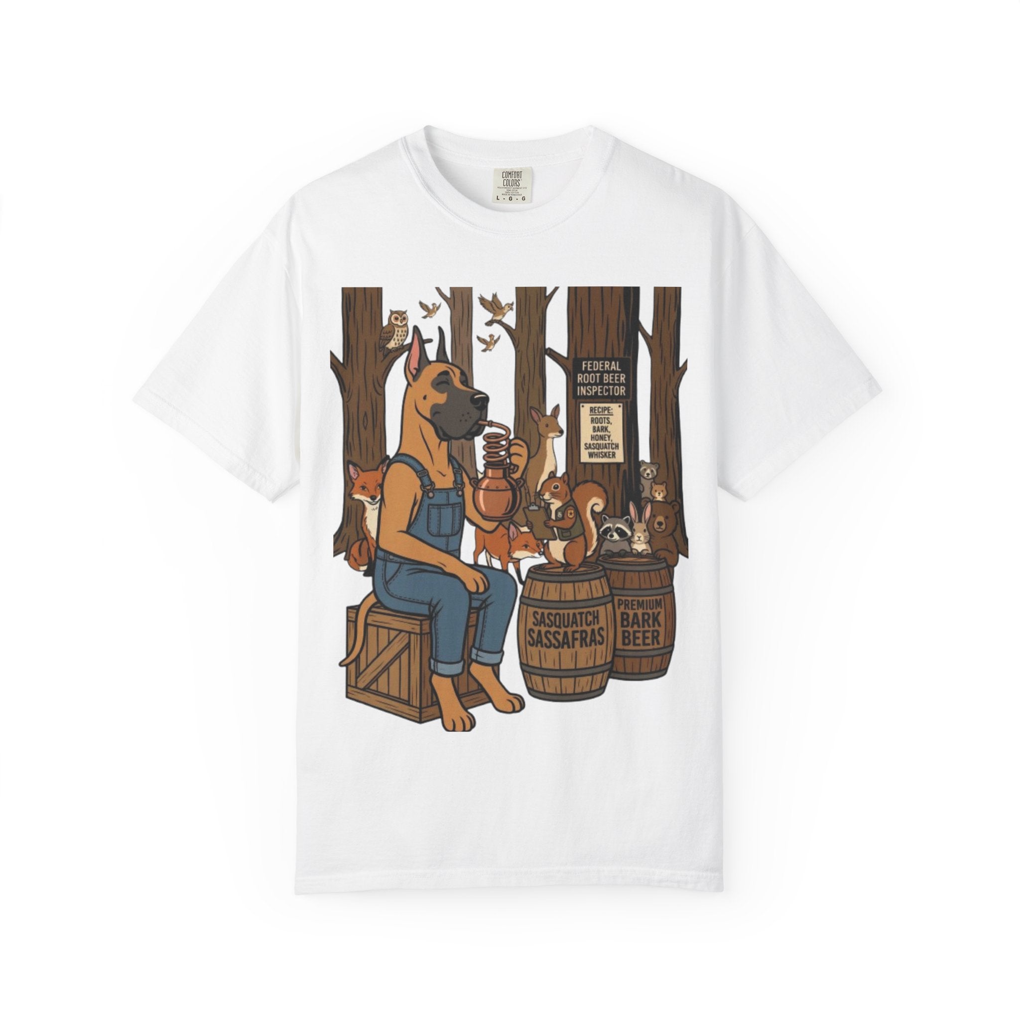 Great Dane Bootlegger Master T-shirt | Woodland Animals Illustration