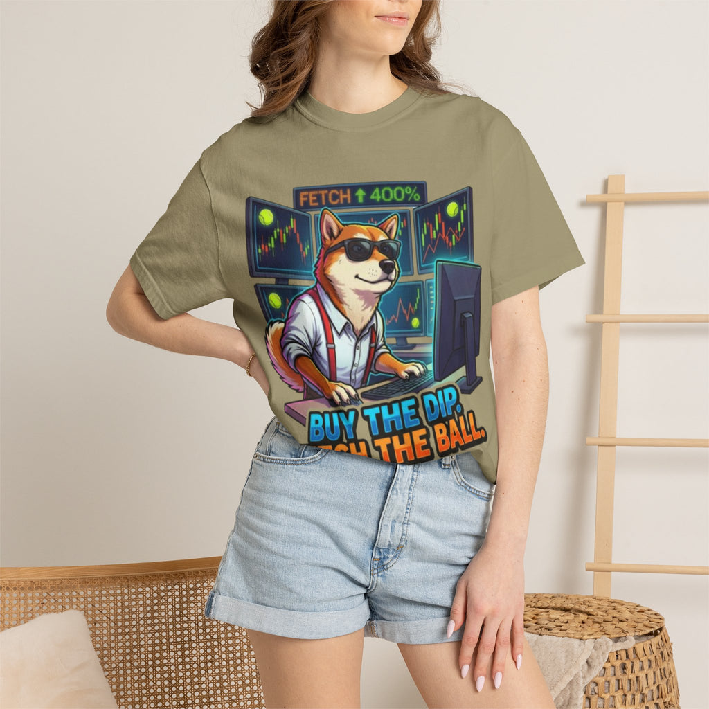 Buy the Dip Fetch the Ball Shiba Inu Trader T-shirt | Crypto Stock Market Shirt