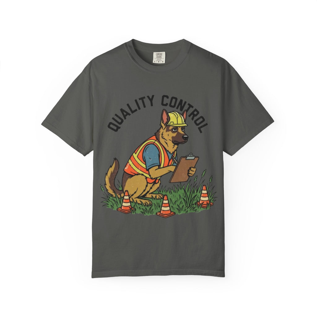 Quality Control German Shepherd T-shirt | Construction Dog Design