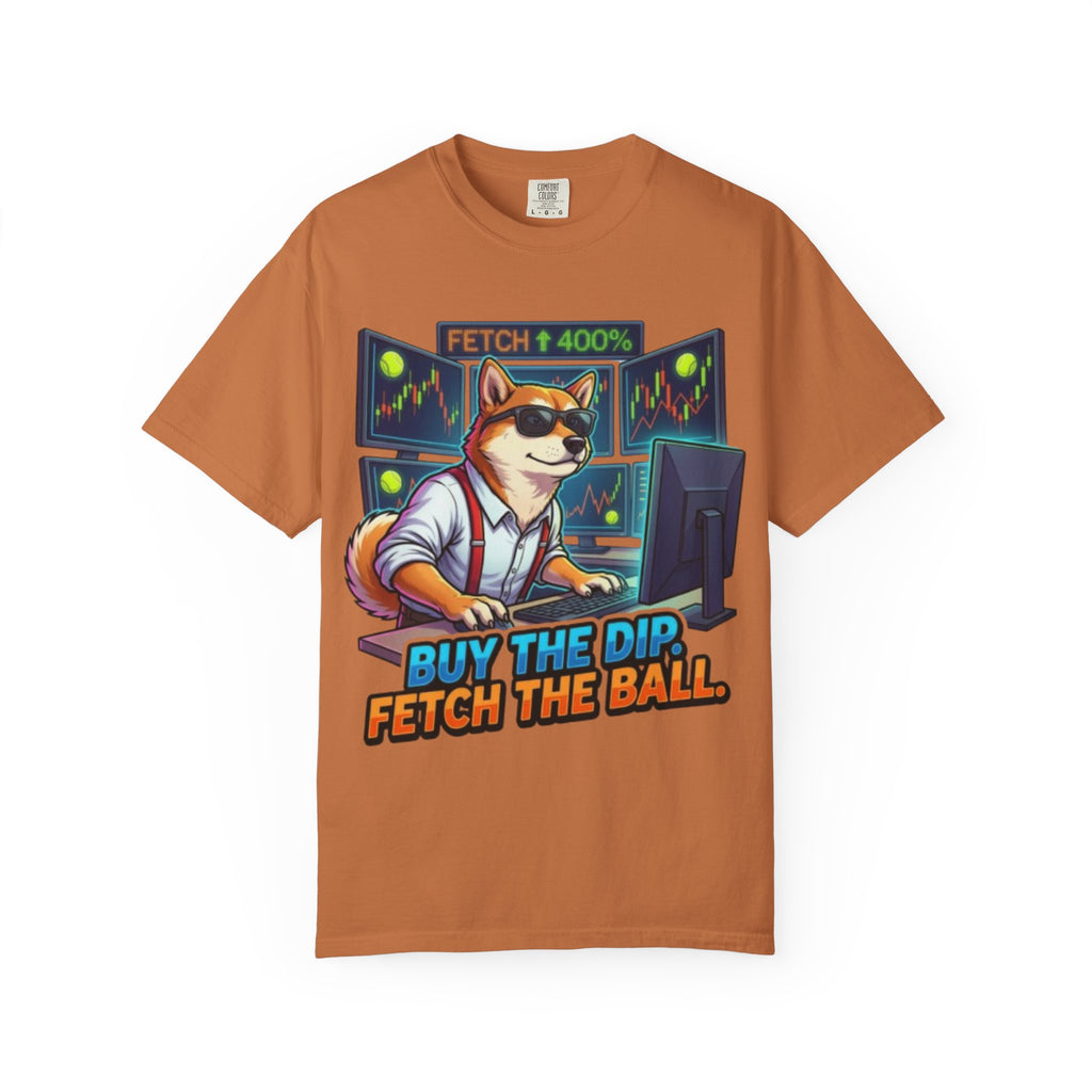 Buy the Dip Fetch the Ball Shiba Inu Trader T-shirt | Crypto Stock Market Shirt