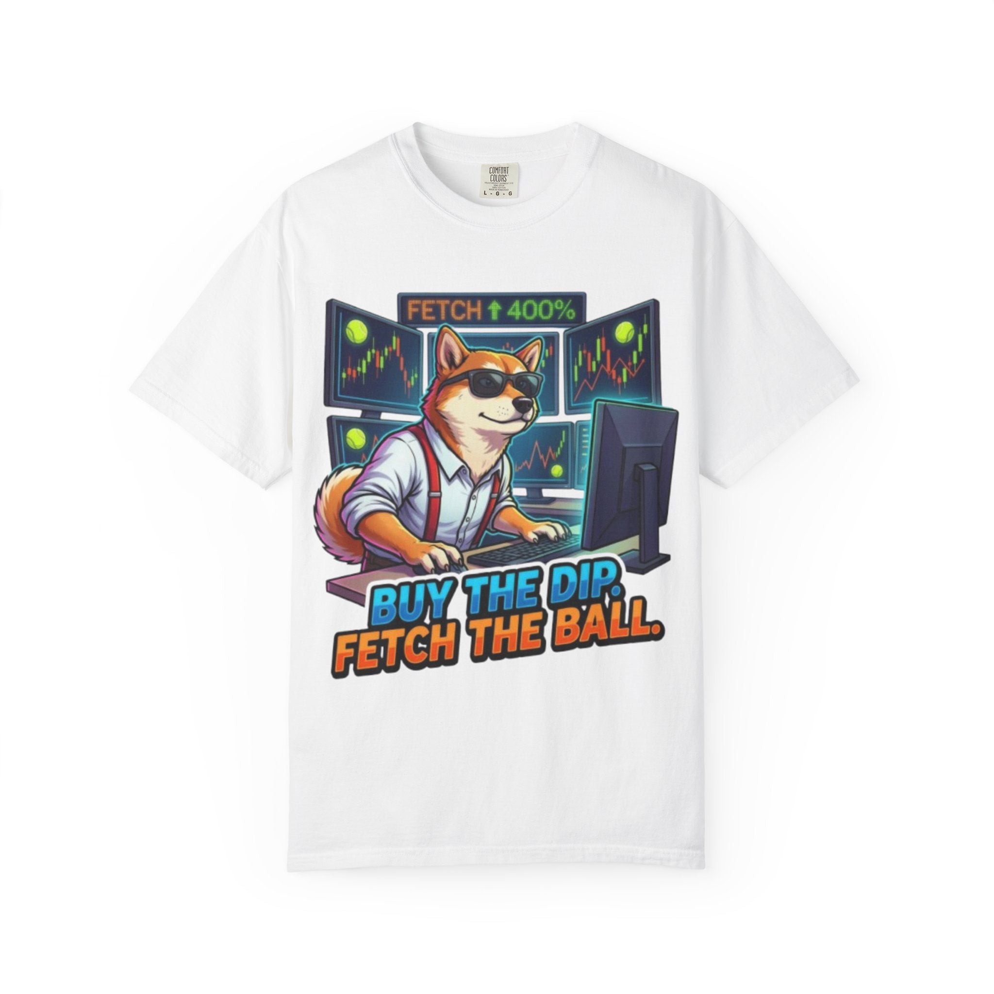 Buy the Dip Fetch the Ball Shiba Inu Trader T-shirt | Crypto Stock Market Shirt