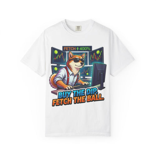 Buy the Dip Fetch the Ball Shiba Inu Trader T-shirt | Crypto Stock Market Shirt