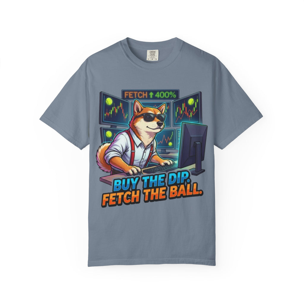 Buy the Dip Fetch the Ball Shiba Inu Trader T-shirt | Crypto Stock Market Shirt