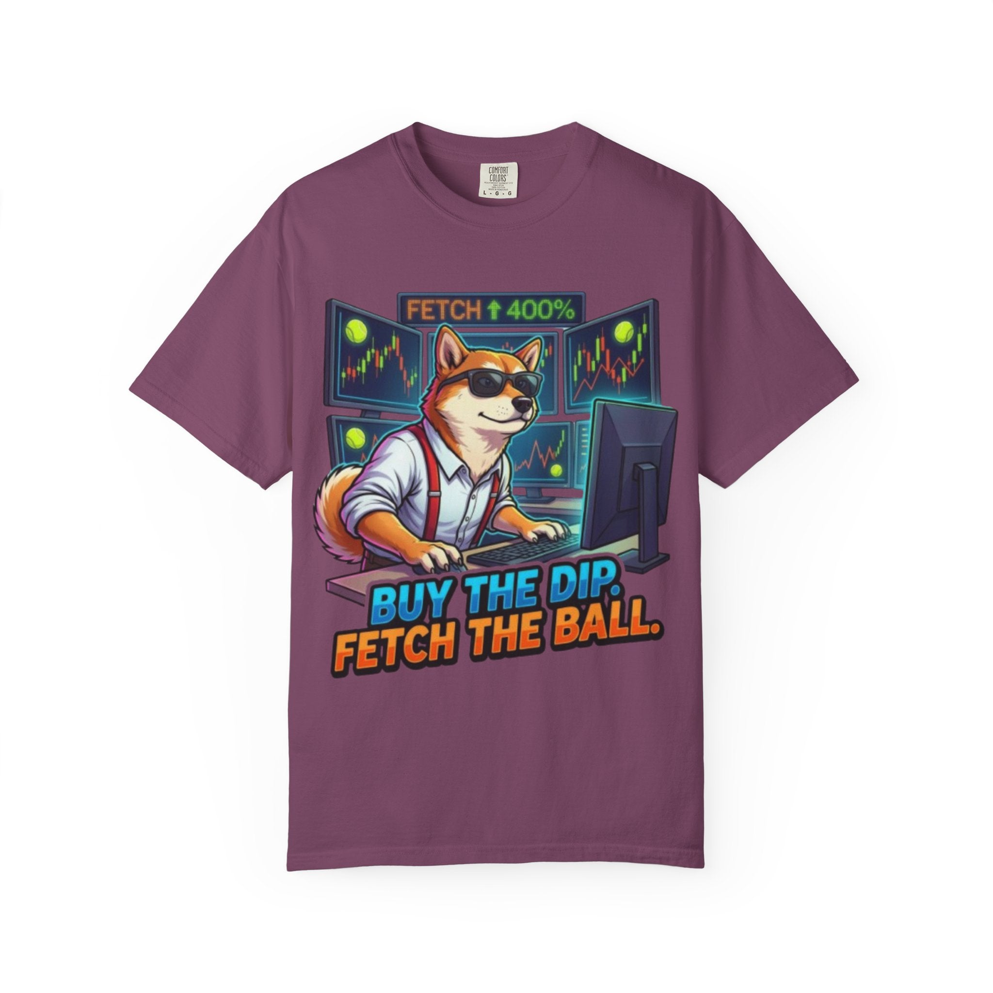 Buy the Dip Fetch the Ball Shiba Inu Trader T-shirt | Crypto Stock Market Shirt