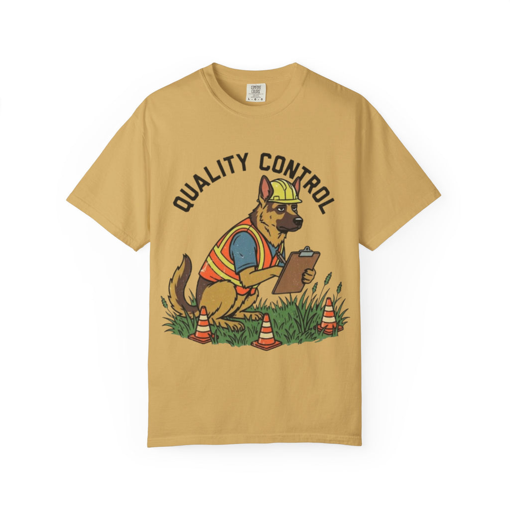 Quality Control German Shepherd T-shirt | Construction Dog Design