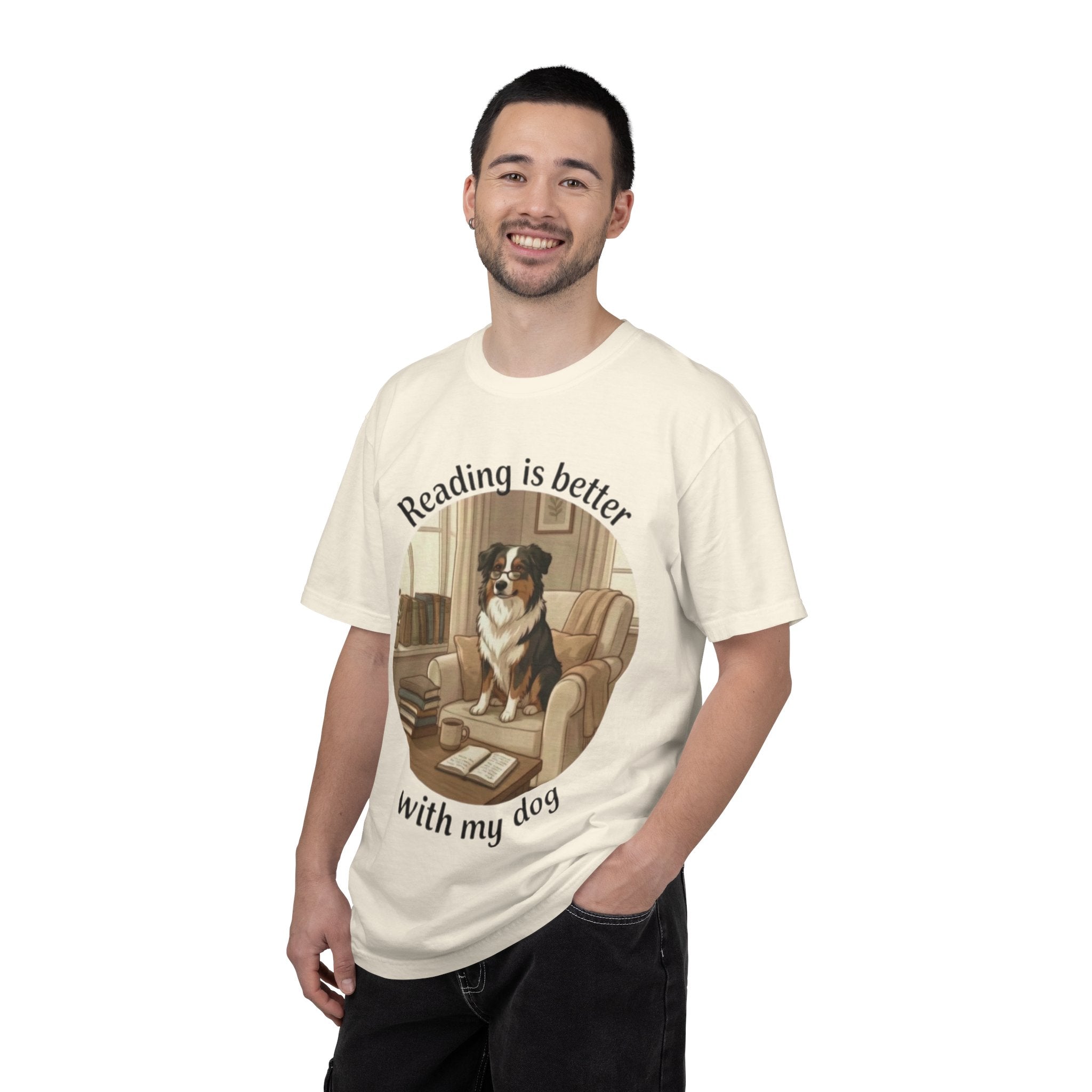 Reading Is Better With My Dog T‑Shirt — Cozy Dog Lover Graphic Tee