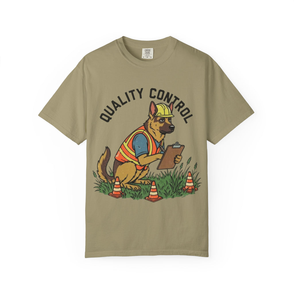 Quality Control German Shepherd T-shirt | Construction Dog Design