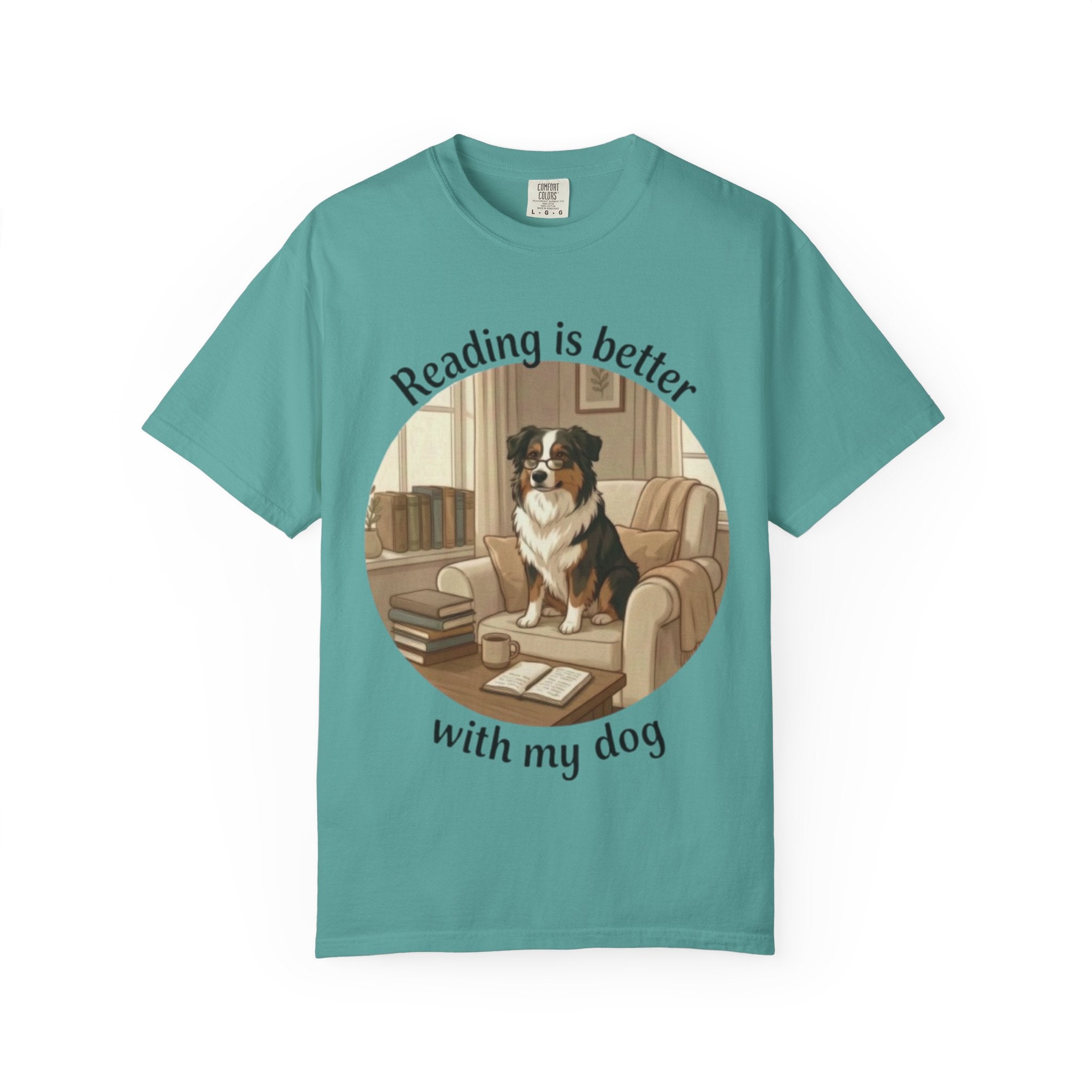 Reading Is Better With My Dog T‑Shirt — Cozy Dog Lover Graphic Tee