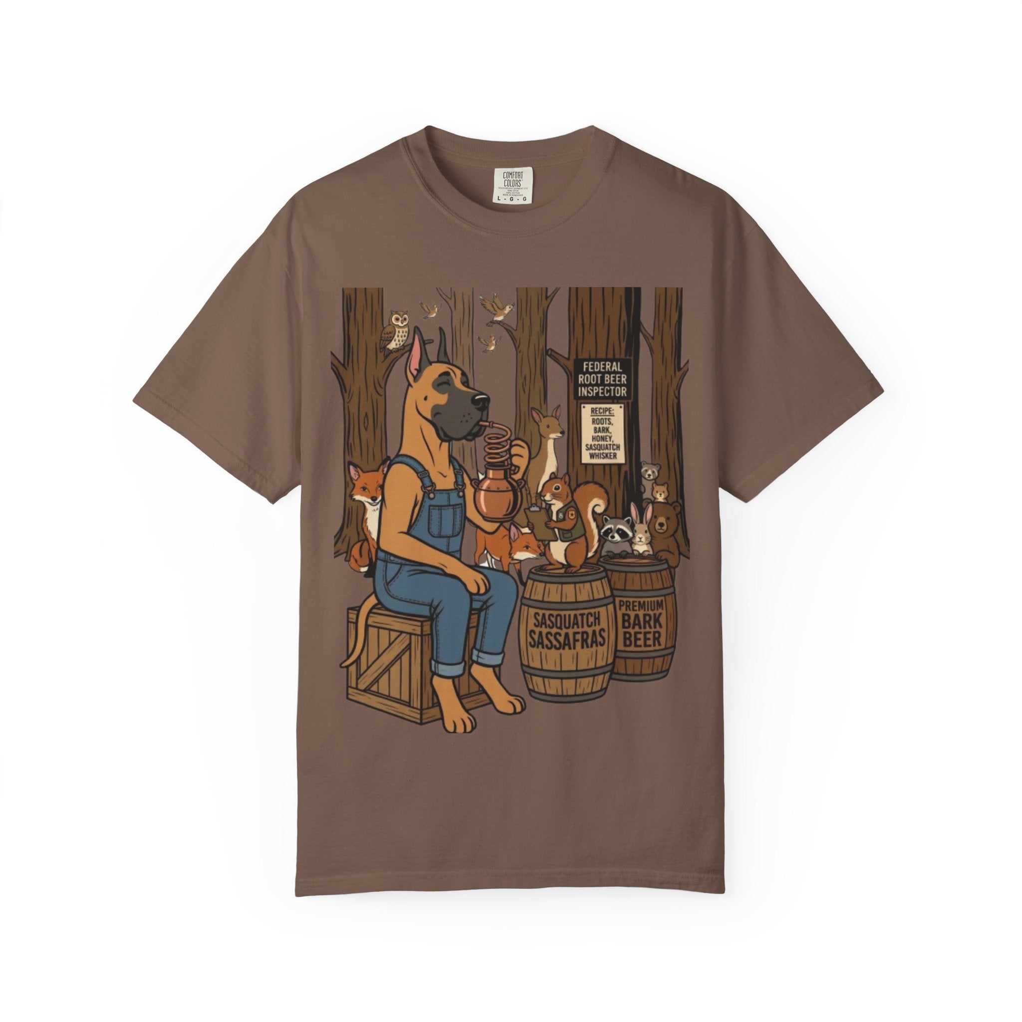 Great Dane Bootlegger Master T-shirt | Woodland Animals Illustration