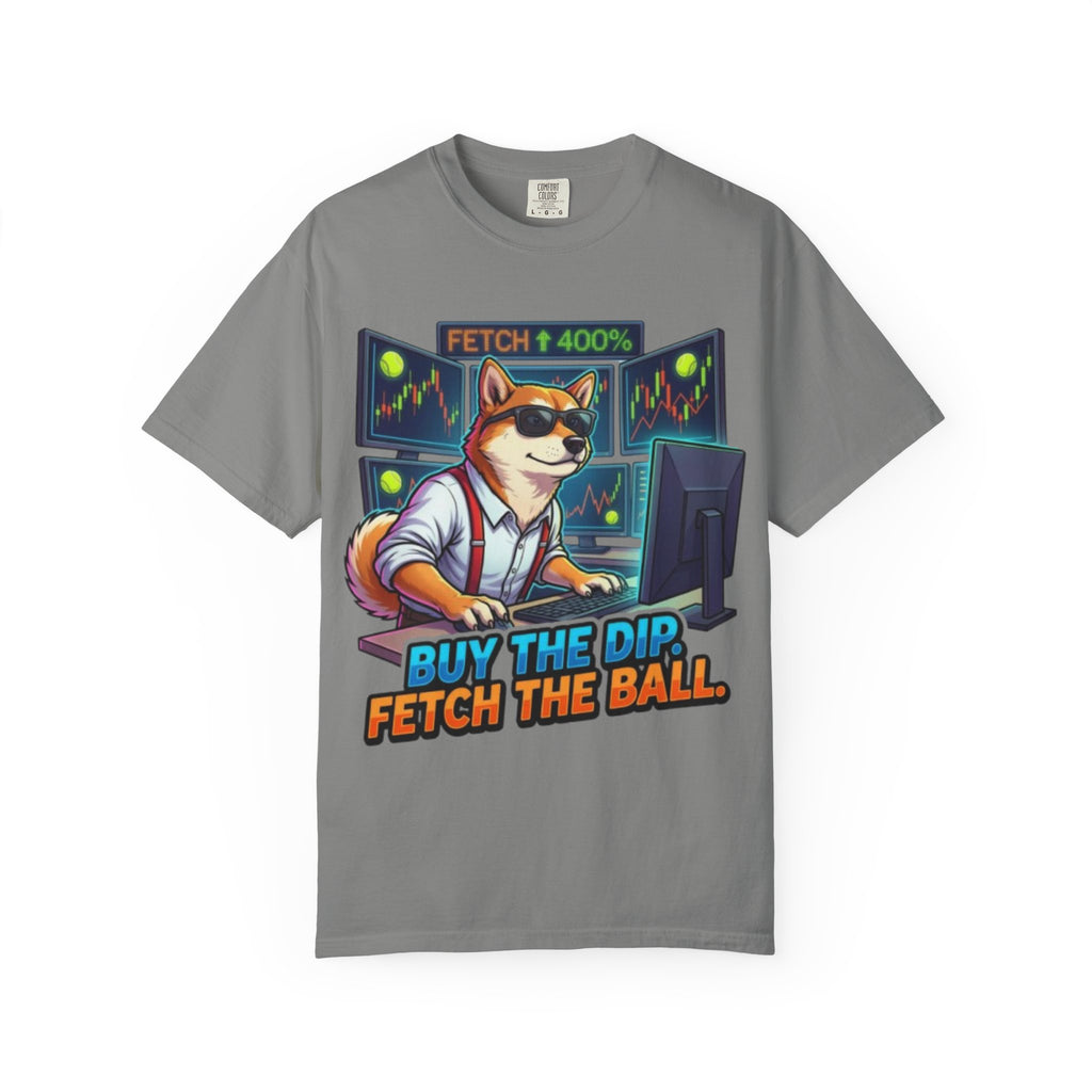Buy the Dip Fetch the Ball Shiba Inu Trader T-shirt | Crypto Stock Market Shirt
