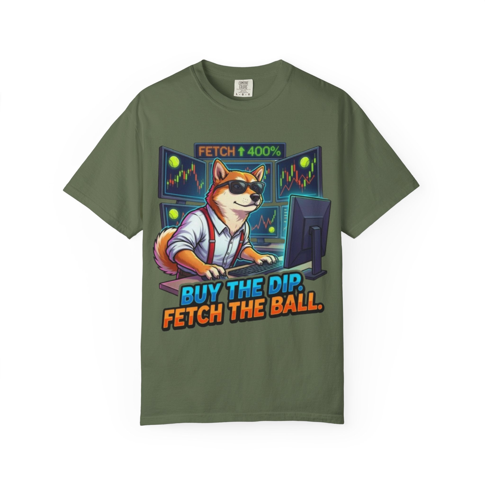 Buy the Dip Fetch the Ball Shiba Inu Trader T-shirt | Crypto Stock Market Shirt