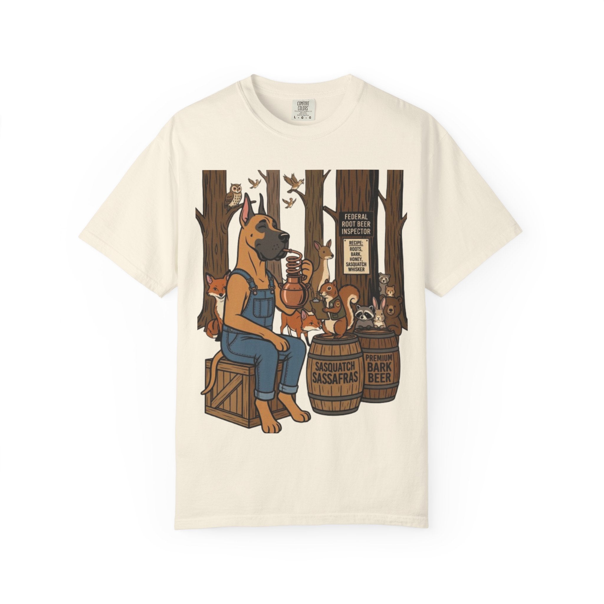 Great Dane Bootlegger Master T-shirt | Woodland Animals Illustration